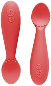 ezpz Tiny Spoon (2 Pack in Coral) - 100% Silicone Spoons for Baby Led Weaning + Purees - Designed... | Amazon (US)