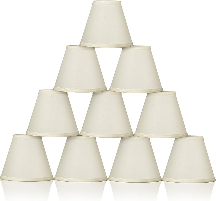 Chandelier Lamp Shades Small Lamp Shade Clip on Fitter Lampshade Linen Lamp Shades, 3" x 6" x 5",... | Amazon (US)