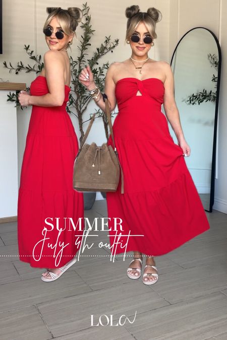Easy chill cute 4th of July Summer Outfit Inspo ☀️🤗

✔️ small in dress | linked a similar super cute red maxi dress

#LTKU #LTKFindsUnder50 #LTKStyleTip
