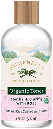 Humphreys Clarify + Soothe Witch Hazel with Rose Organic Toner, Clear, 8 Oz | Amazon (US)