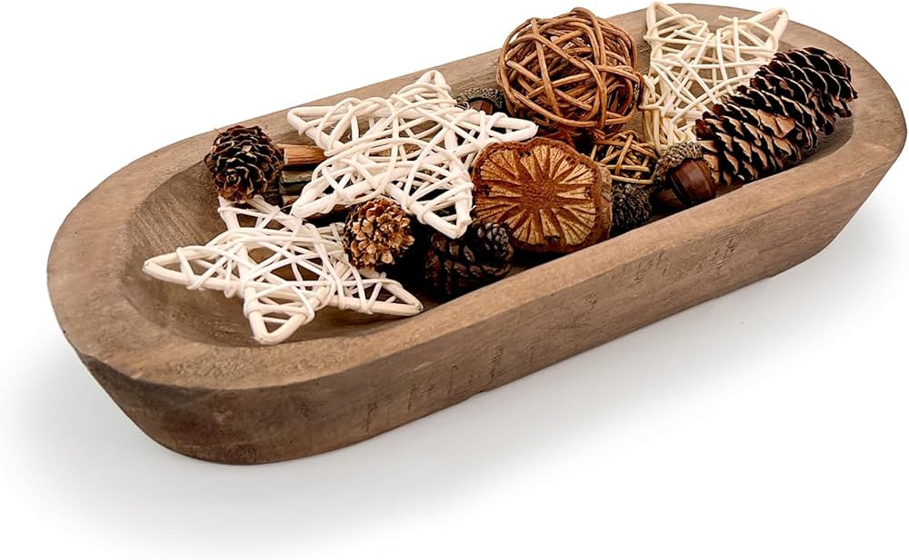 Dough Bowls Decorative, Small Wooden Key Bowl for Entryway Table, Dough Bowl for Candle Making,Wo... | Amazon (US)