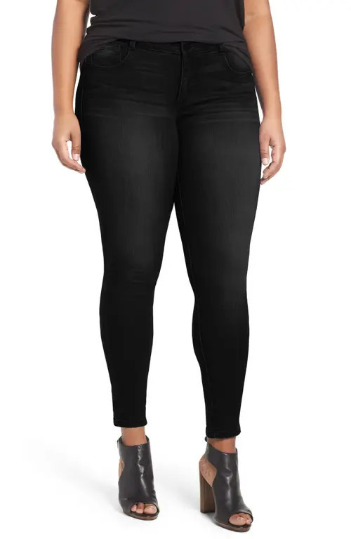 Wit & Wisdom 'Ab'Solution Stretch Skinny Jeans in Black at Nordstrom, Size 18W | Nordstrom