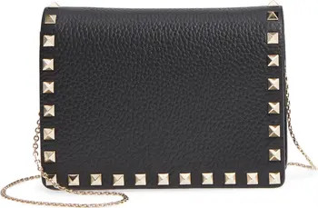 Rockstud Leather Pouch Wallet on a Chain | Nordstrom