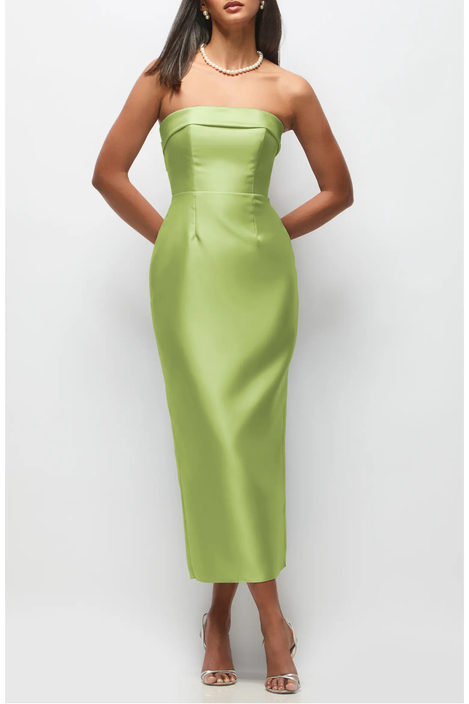 Annabelle Bow Back Strapless Satin Column Dress (Women) | Nordstrom | Nordstrom