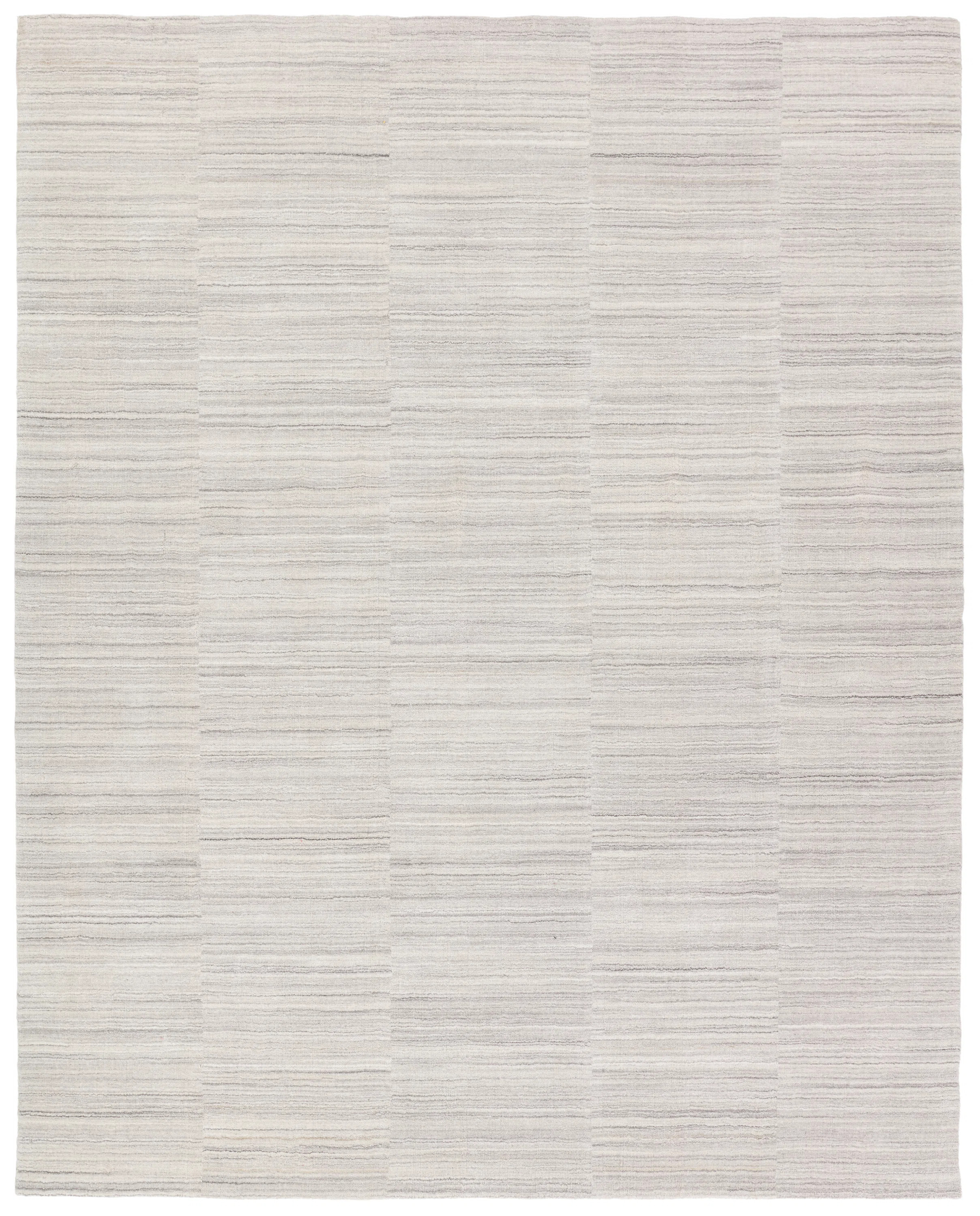 Irini IVA01 Handmade Outdoor Striped Gray and White Area Rug | Wayfair North America