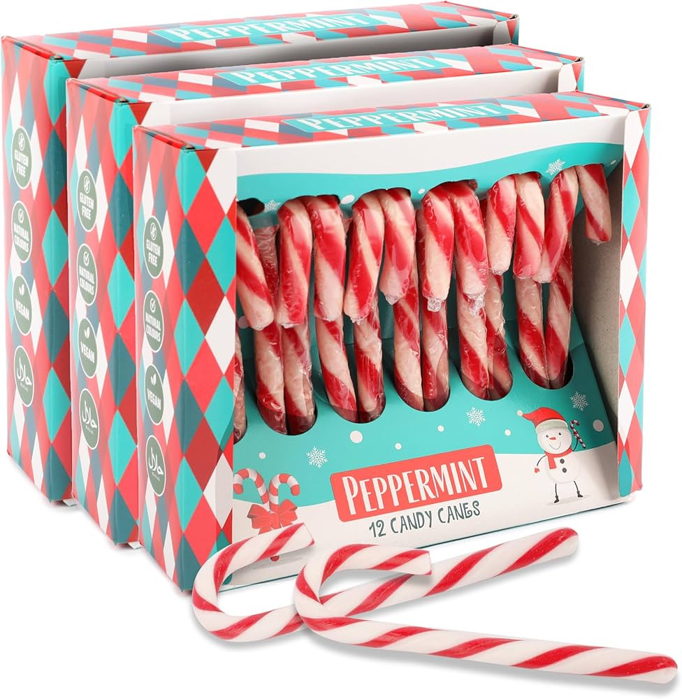 Weihnachtliche Zuckerstangen Pfefferminze Geschmack - 36 rot-weiße Candy Canes, 12g pro Stück -... | Amazon (DE)