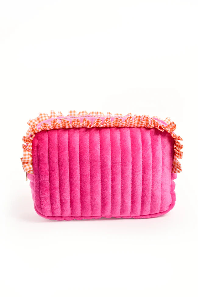 Avalon Pink Ruffle Trim Cosmetic Bag DOORBUSTER | Pink Lily