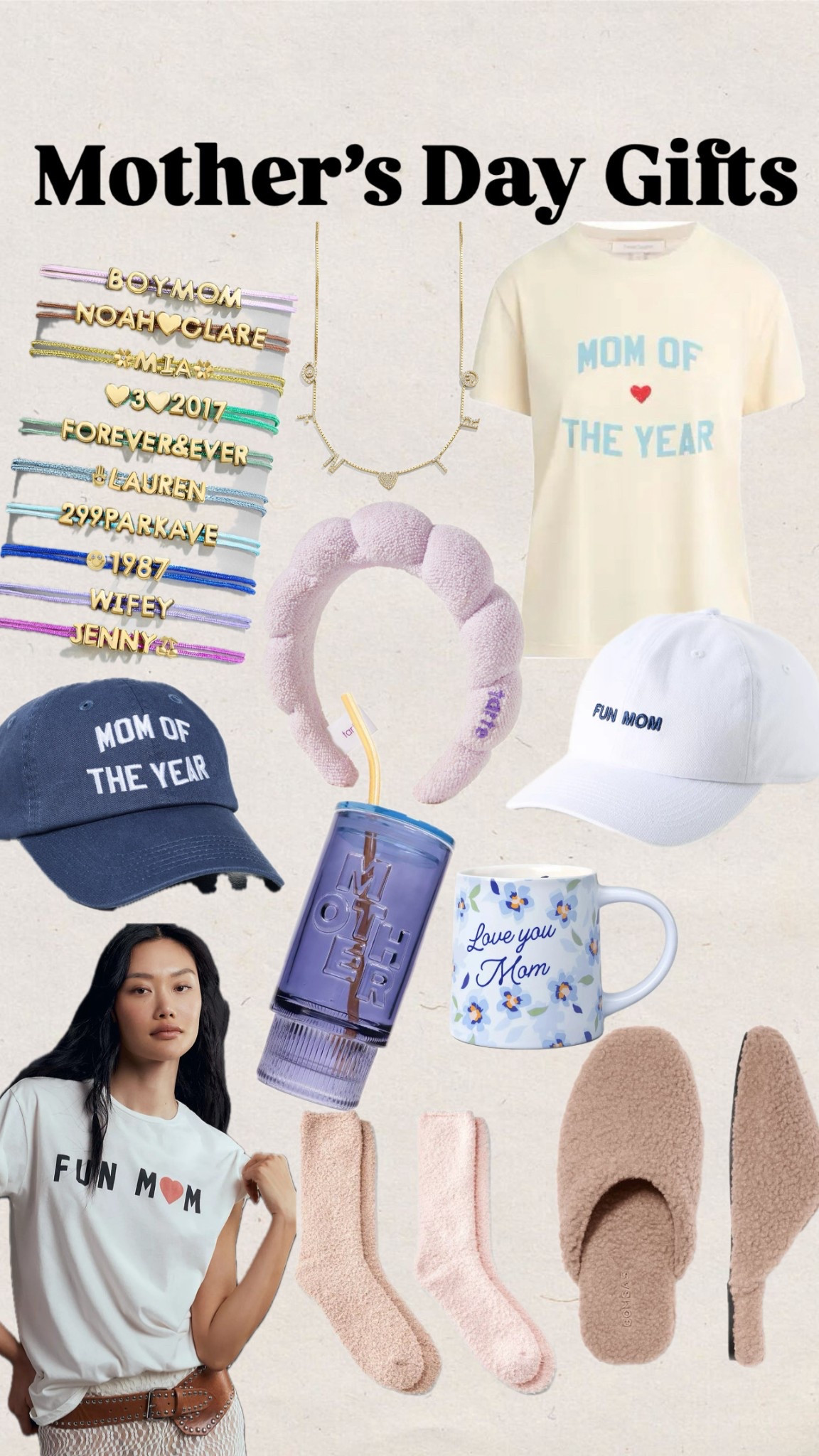 Mother’s Day gifts
T shirt
Hat
Fun mom
Headband
Beauty gifts
Cup
Shirt
Slippers
Custom Necklace
Bracelet 

#LTKFindsUnder50 #LTKGiftGuide #LTKFindsUnder100