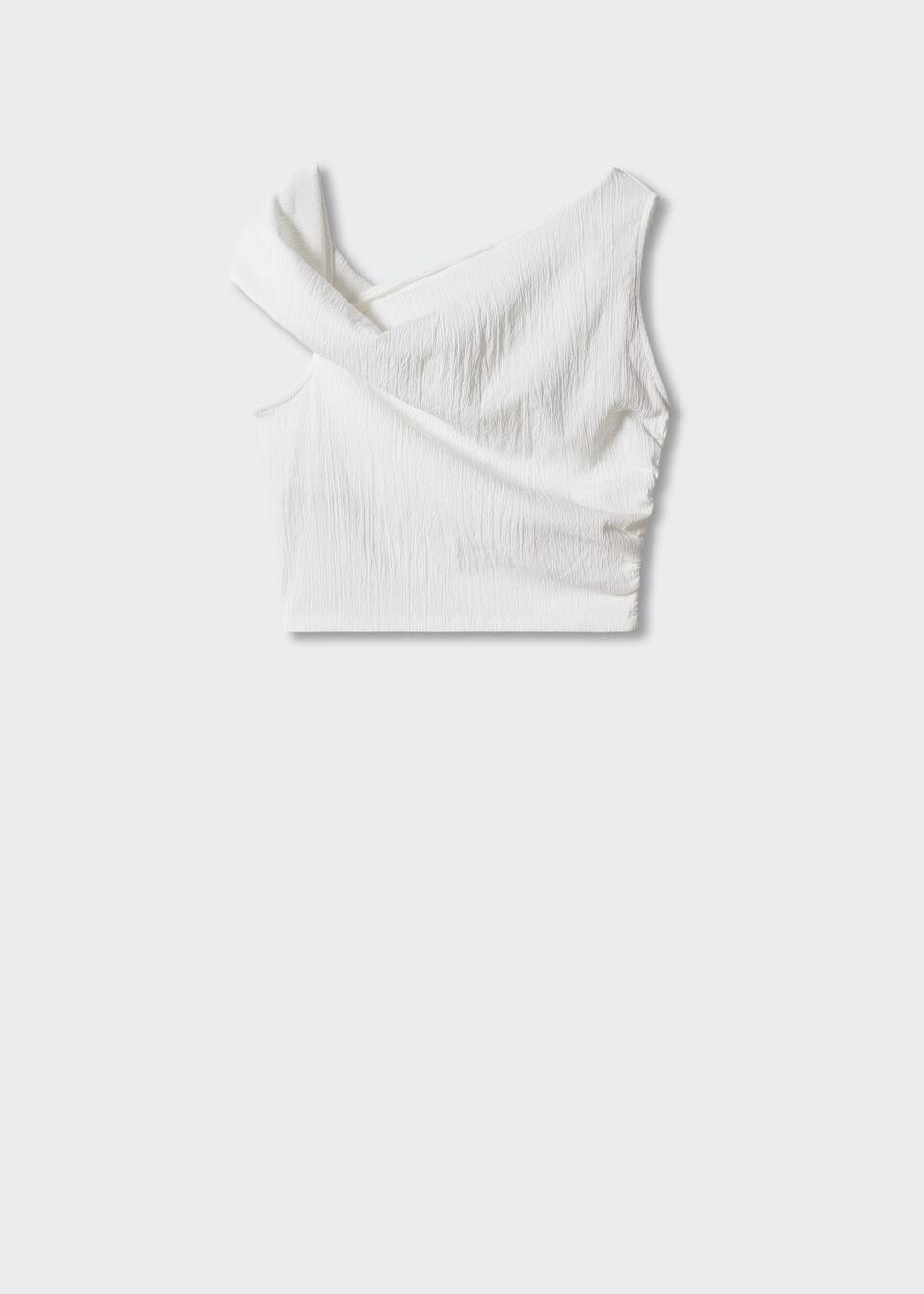 Asymmetrical textured top -  Women | Mango United Kingdom | MANGO (UK)