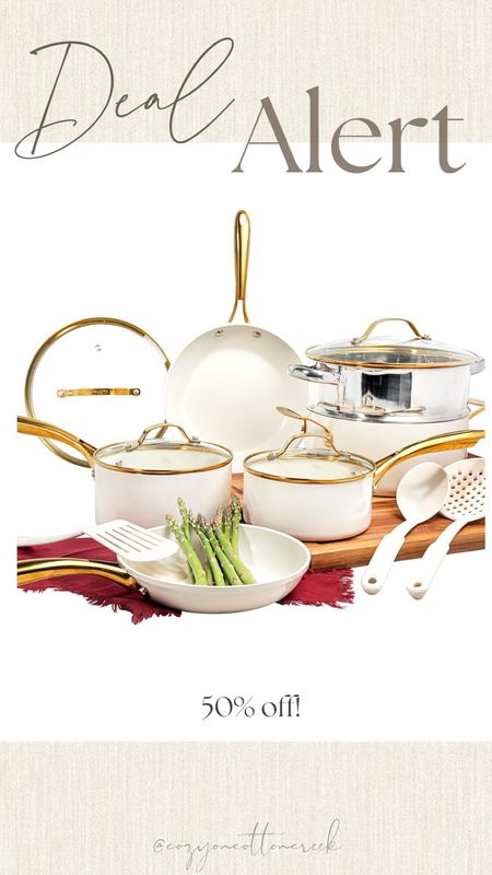 Cookware
White and gold
Amazon home
50% off

#LTKHome #LTKSaleAlert