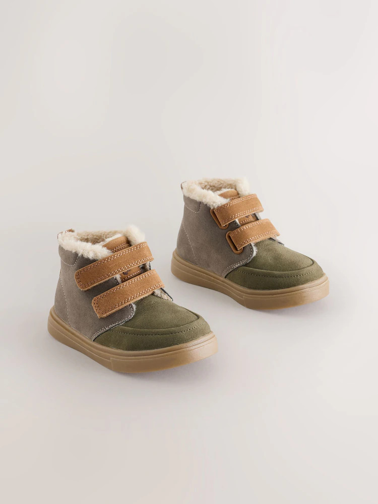 Grey Colourblock Standard Fit (F) Warm Lined Touch Fastening Boots | Next US