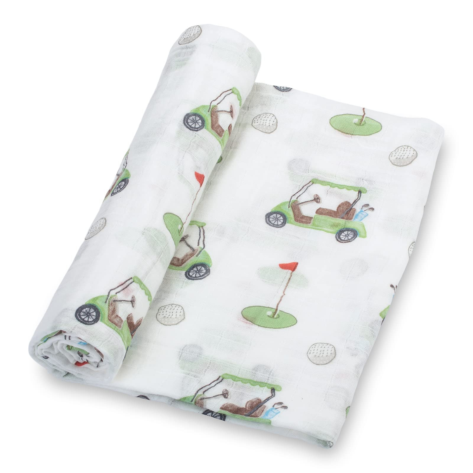 LollyBanks Baby Swaddle Blanket, 100% Cotton Muslin Blankets for Boys, Large 47 x 47 Inches Baby ... | Amazon (US)