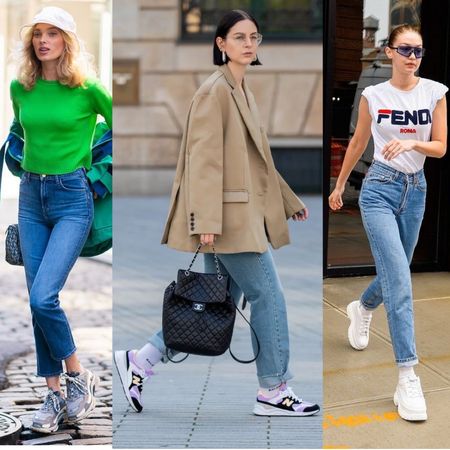 Put your most fashionable foot forward, like these celebs, in pair of retro-inspired sneakers. I chose retro-inspired sneakers to wear with the outfits in my Cozy Capsule Wardrobe. Because these kicks are a bit bulky I like to show a little skin between my hem and my sneakers when I wear them with jeans.

