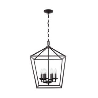 Home Decorators Collection Weyburn 6-Light Bronze Caged Farmhouse Chandelier for Kitchen 66201 | The Home Depot