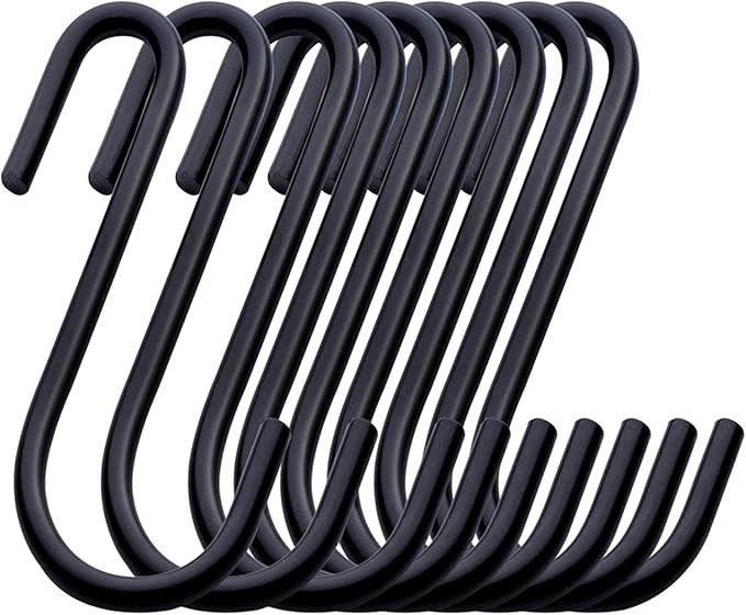 20 Pack 2.4″ Black S Hooks for Hanging Heavy Duty, Jean Hooks for Closet, S Hooks for Hanging P... | Amazon (US)