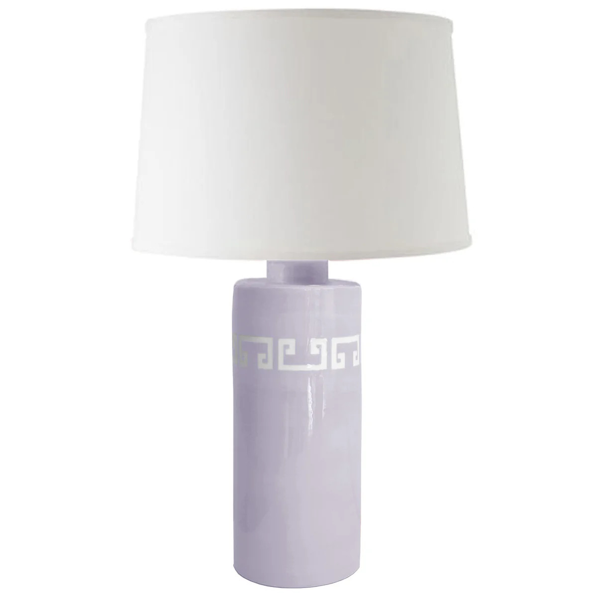 Light Lavender Greek Key Column Lamp | Ruby Clay Company