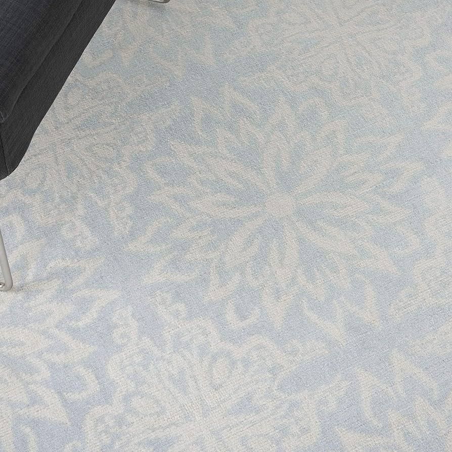 Nourison Jubilant Floral Ivory/Light Blue 6' x 9' Area -Rug, Easy -Cleaning, Non Shedding, Bed Room, | Amazon (US)