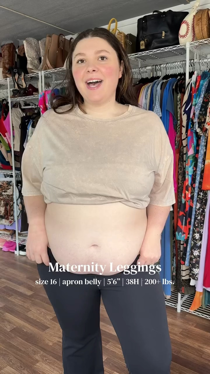 These come in a few different colors, but I absolutely love the black 😄 I feel like it’s such a classic color that goes with everything! #tiktokshopcreatorpicks #maternityleggings #plussizematernity #leggings #tiktokshopspringglowup