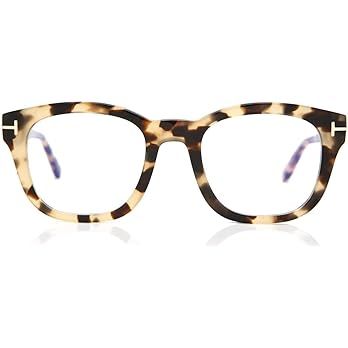 Eyeglasses Tom Ford FT 5542 -B 056 Shiny Vintage Havana, Rose Gold"t" Logo/B | Amazon (US)