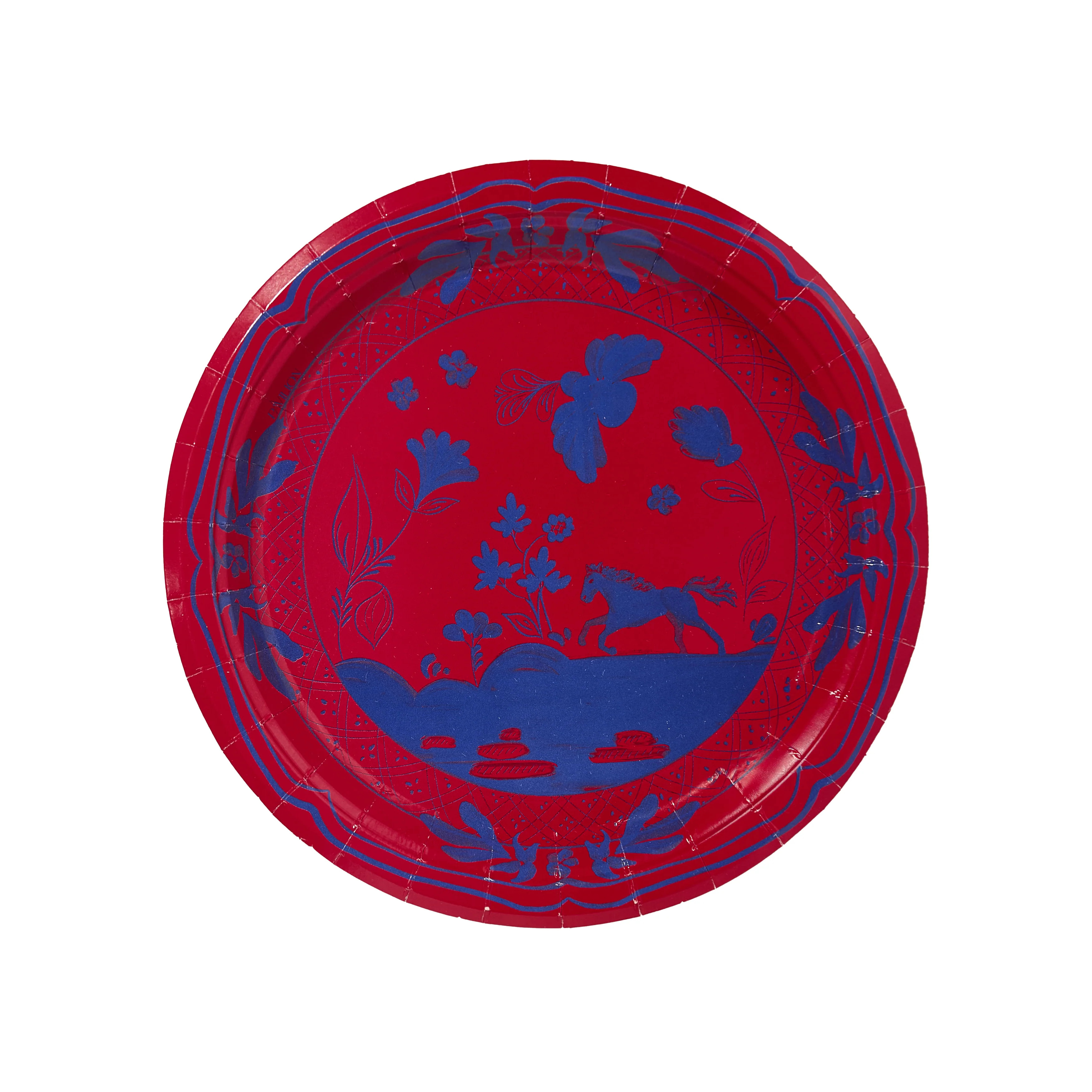 Paine's Dallas Pony Red and Blue Dessert Collegiate Paper Plates - 50 Pack | Pavilion Paper