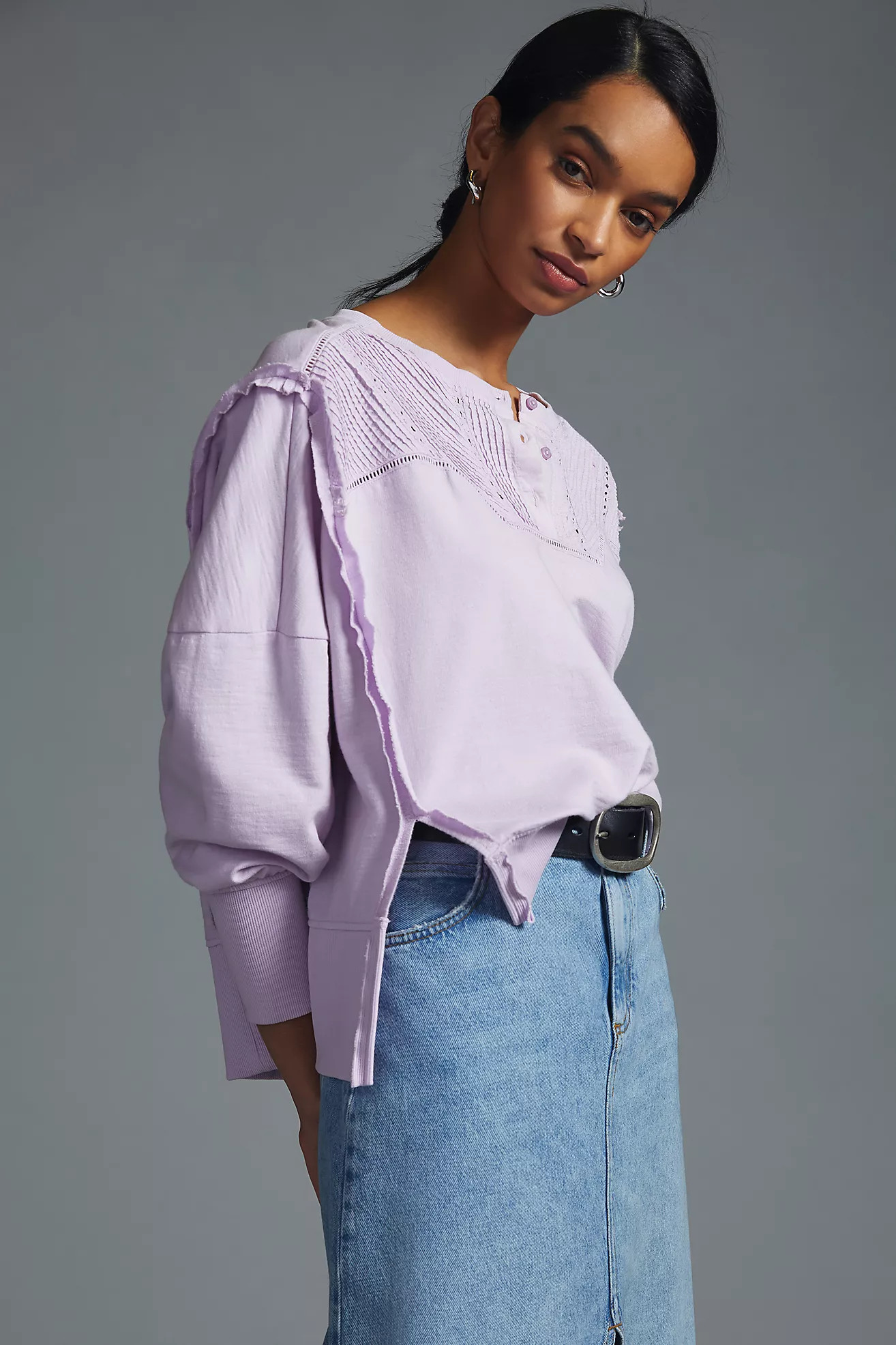 Pilcro Pintuck Sweatshirt | Anthropologie (US)