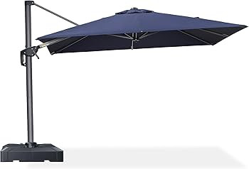 PURPLE LEAF 8' X 8' Patio Umbrella with Base for Pool 7' High Offset Outdoor Cantilever Umbrella ... | Amazon (US)