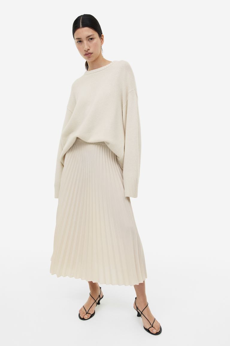Pleated Skirt - Light beige - Ladies | H&M US | H&M (US + CA)