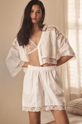 By Anthropologie Lace Eyelet Bermuda Shorts | Anthropologie (US)