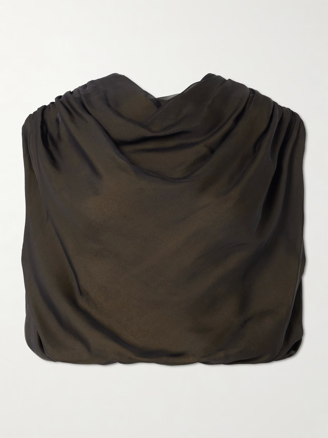 KALLMEYER - Naia Draped Silk-voile Top - Black | NET-A-PORTER (US)
