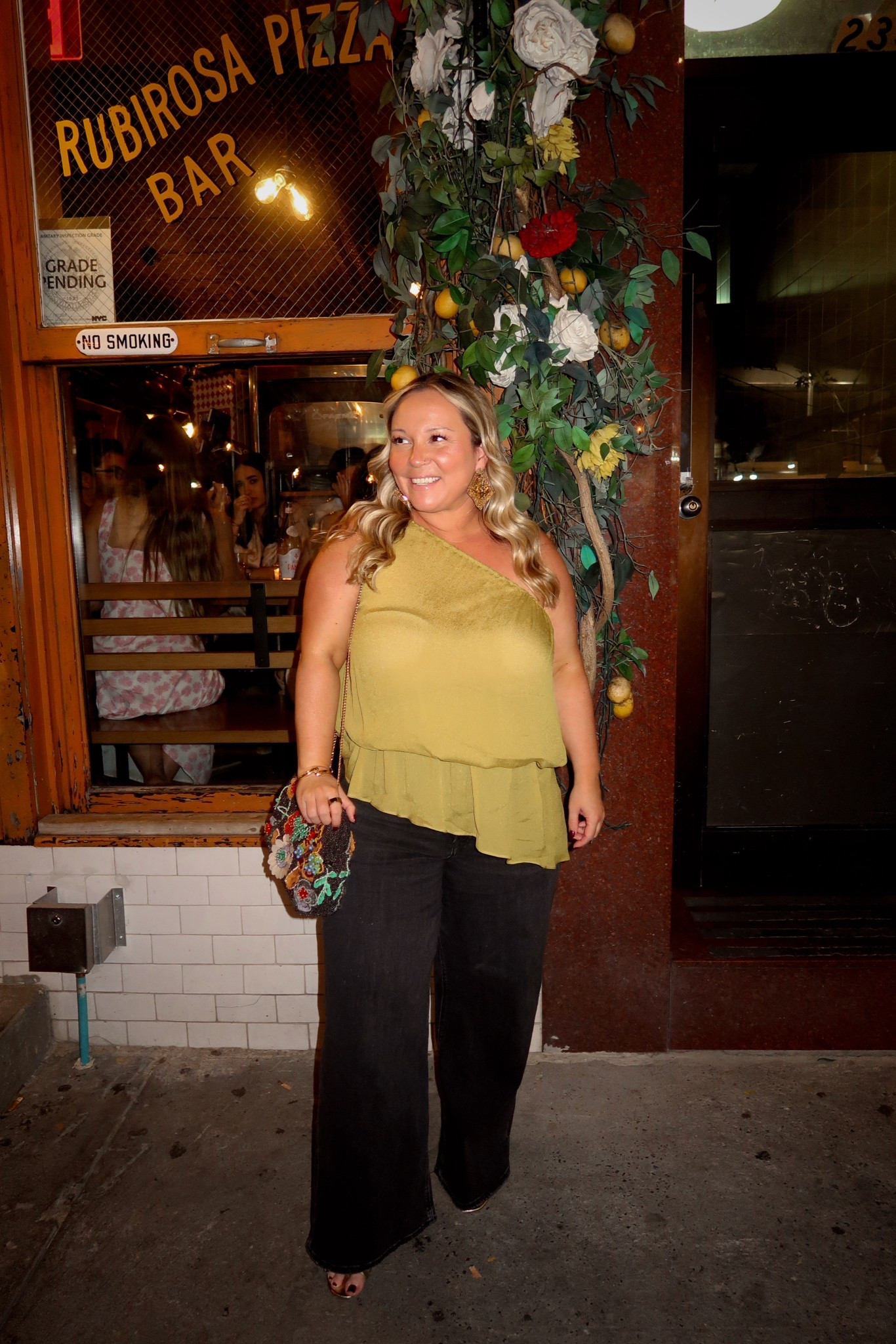 Dinner outfit in NYC!
Comfortable, chic and stylish! Unfortunately the top, earrings, and bag are all from Zara and I cannot link them : | did links similar styles to recreate the look!
Jeans are size 14 SHORT

Fall outfit, date night outfit, NYFW, Zara, fall trends, fall style, petite style, midsize fashion, wide leg jeans, curvy denim, fall fashion

#LTKNYFW #LTKMidsize #LTKFallSale