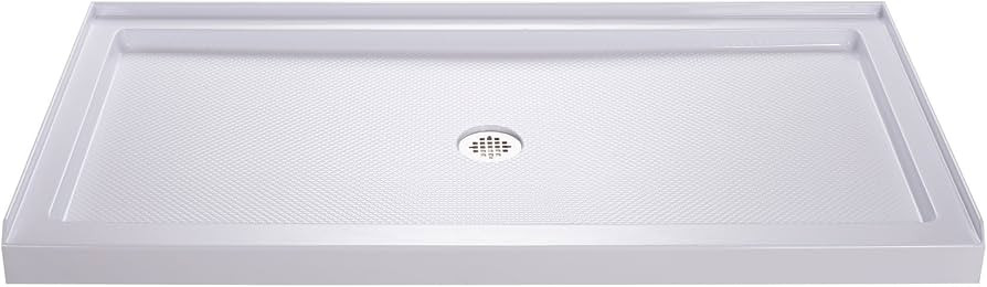 DreamLine SlimLine 32 in. D x 60 in. W x 2 3/4 in. H Center Drain Single Threshold Shower Base in... | Amazon (US)