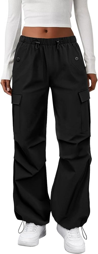 Cargo Pants Baggy Pants Elastic Waisted Parachute | Amazon (US)