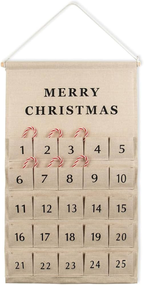 Christmas Countdown Advent Calendar with Pockets,Advent Calendars for Kids Chocolate & Candy,Coun... | Amazon (US)