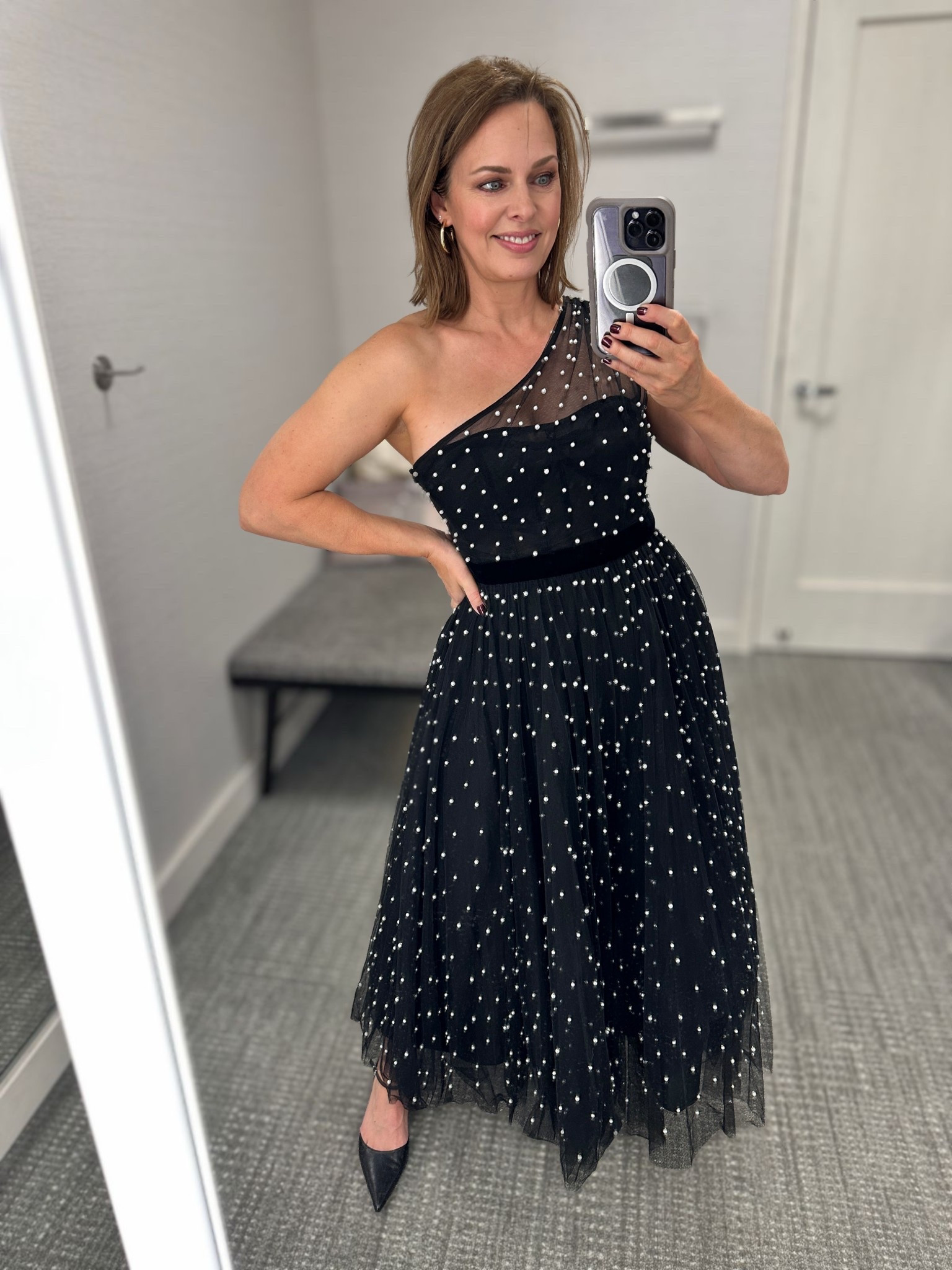 Stopped me in my tracks, HAD TO try it on, a fabulous dress when you want to feel like a pretty princess and dance the night away. Wearing a size 6, typically between a four and a six. Size up if between sizes.

#LTKPetite #LTKHoliday #LTKOver40