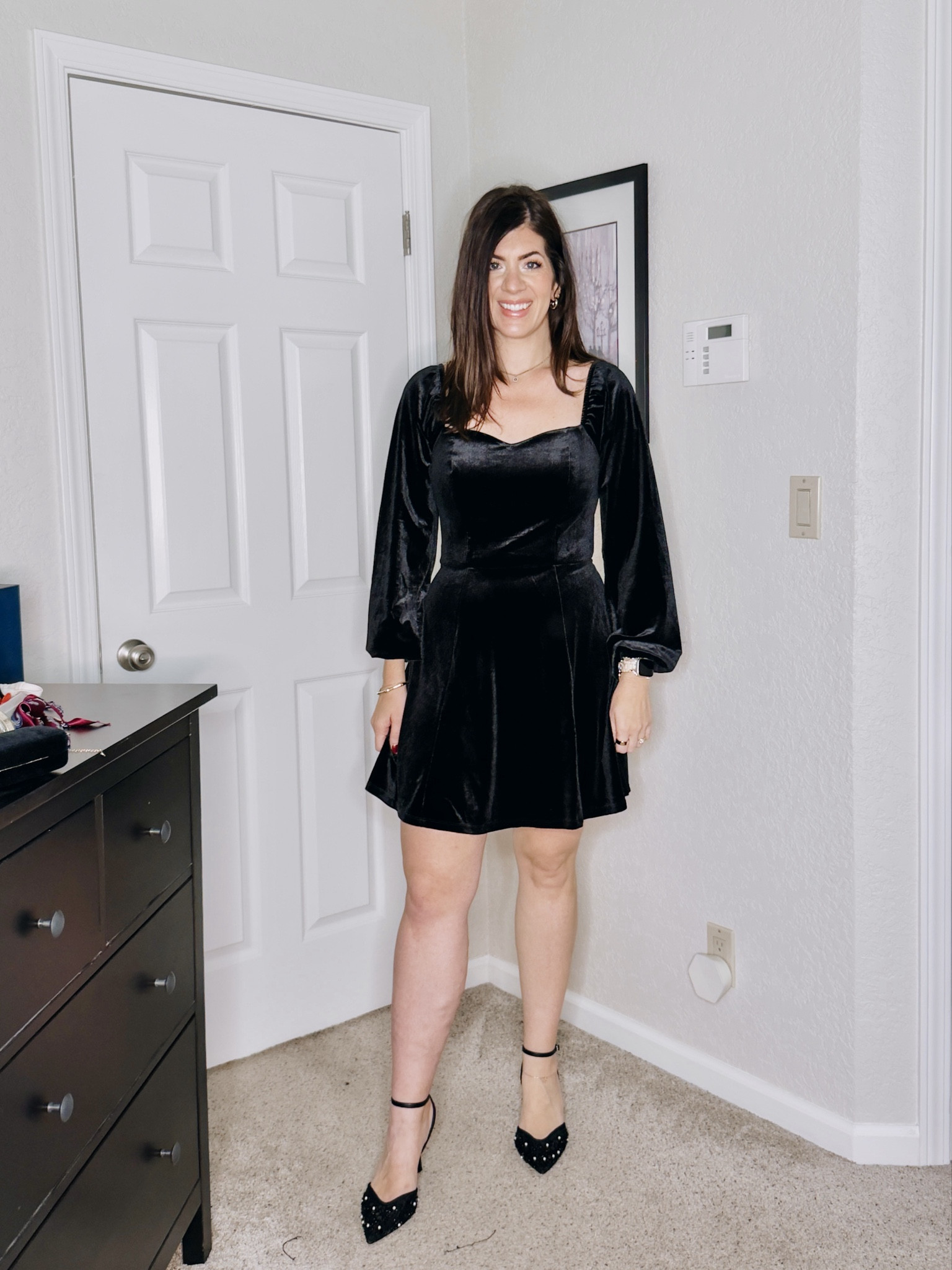 Holiday dresses under $50
In a medium in the sweater heart velvet mini dress 

#LTKSaleAlert #LTKMidsize #LTKOver40