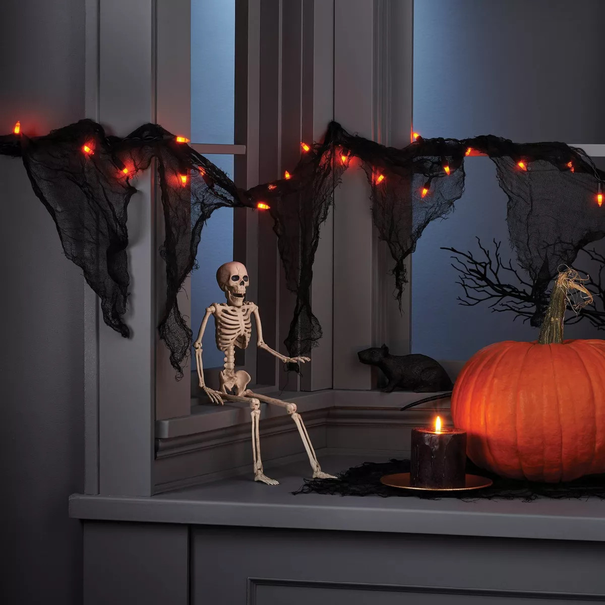 9' Incandescent Gauze Garland Halloween Orange String Lights - Hyde & EEK! Boutique™ | Target