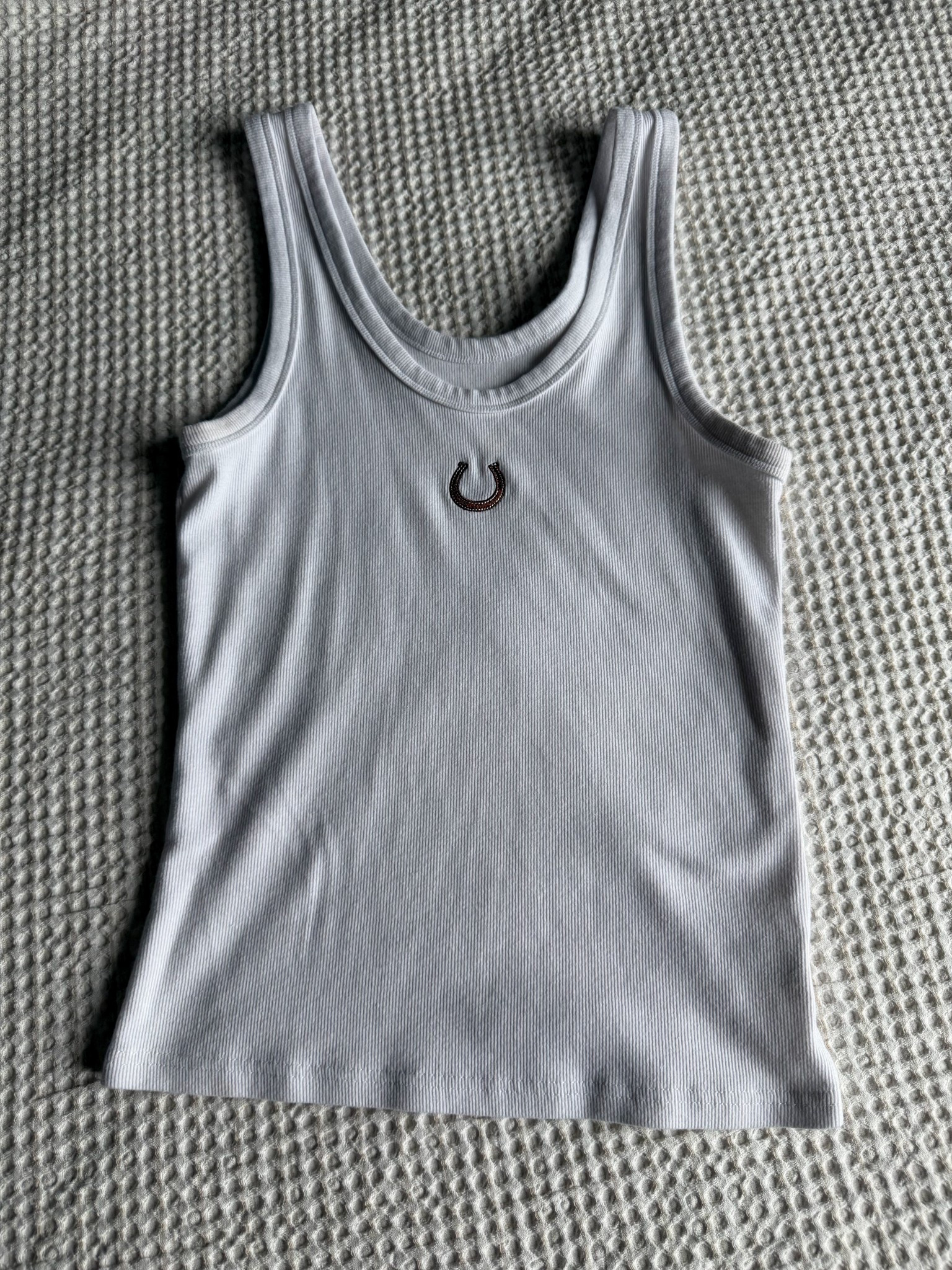 One of my favorite ribbed tank tops from Amazon - love the embroidering! ￼