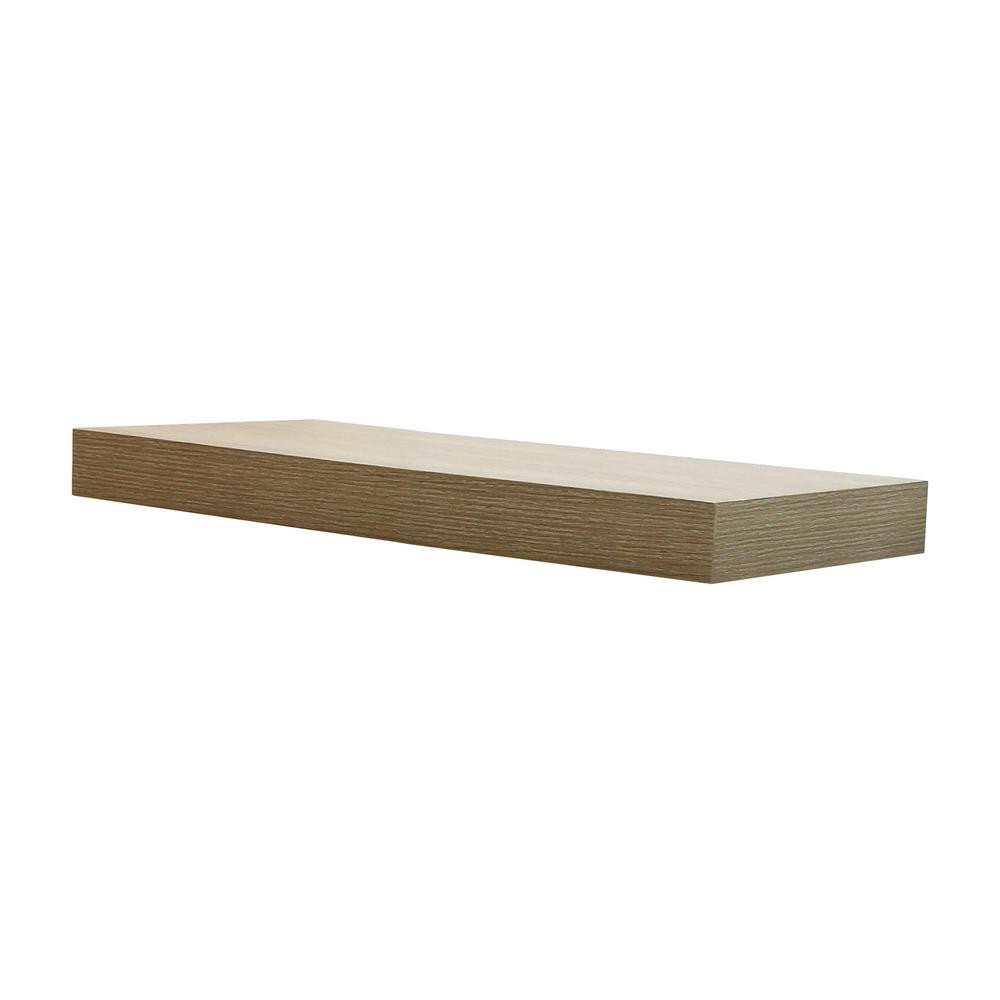23.6 in. W x 10.2 in. D x 2 in H Driftwood Gray Oak Floating Shelf | The Home Depot