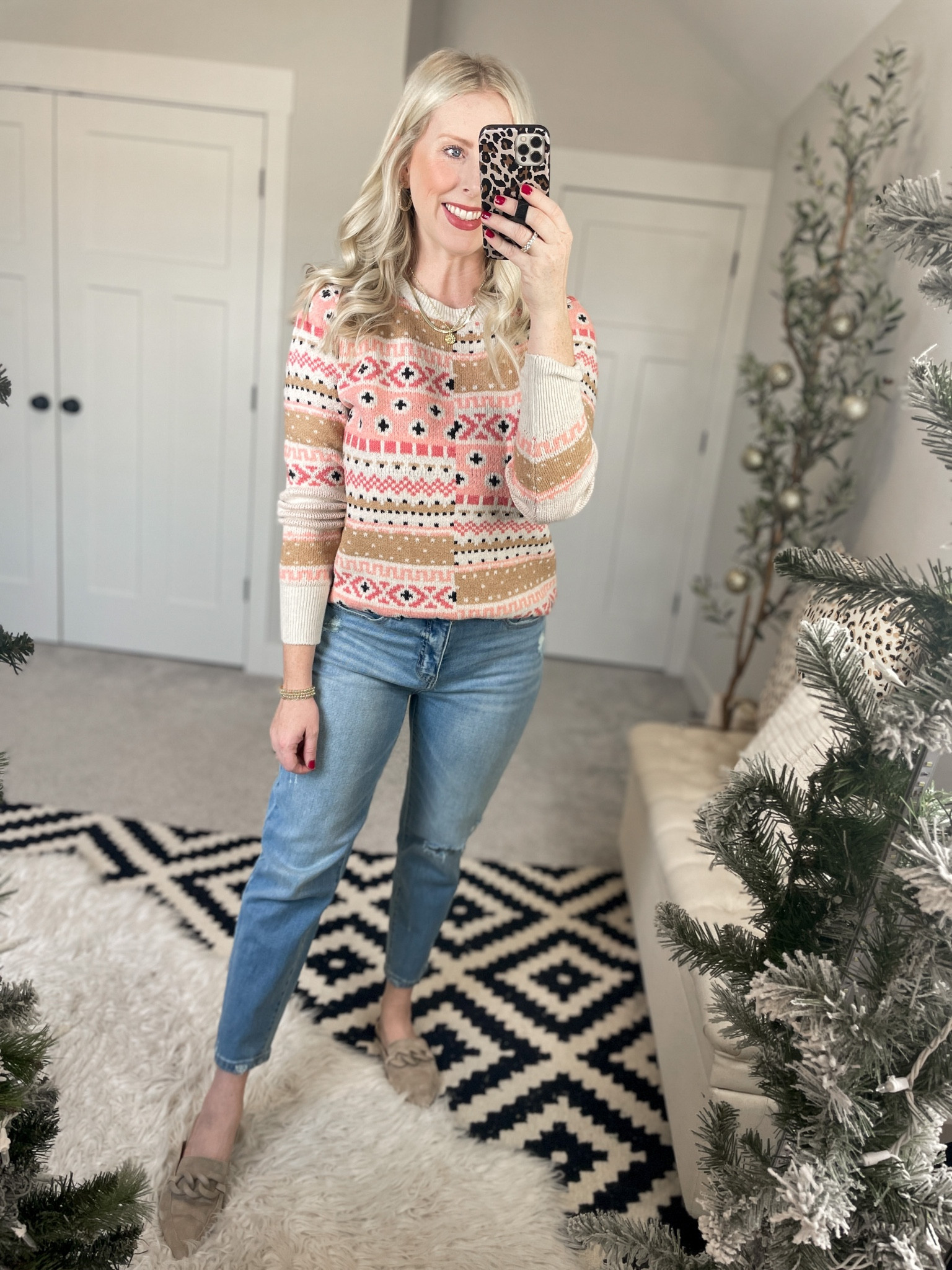 Weekend Walmart wins try on 
Fair isle sweater- medium 

#LTKstyletip #LTKSeasonal #LTKunder50
