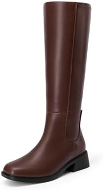 DREAM PAIRS Women's Knee High Boots Square Toe Low Block Heel Casual Comfort Riding Long Boots wi... | Amazon (US)