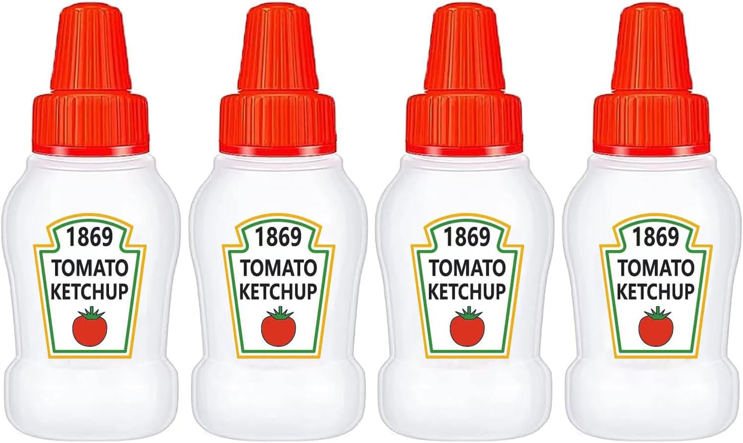 4 Pieces Mini Ketchup Bottle for Bento Box Accessories, 25ml Condiment Squeeze Bottles Empty Plas... | Amazon (US)