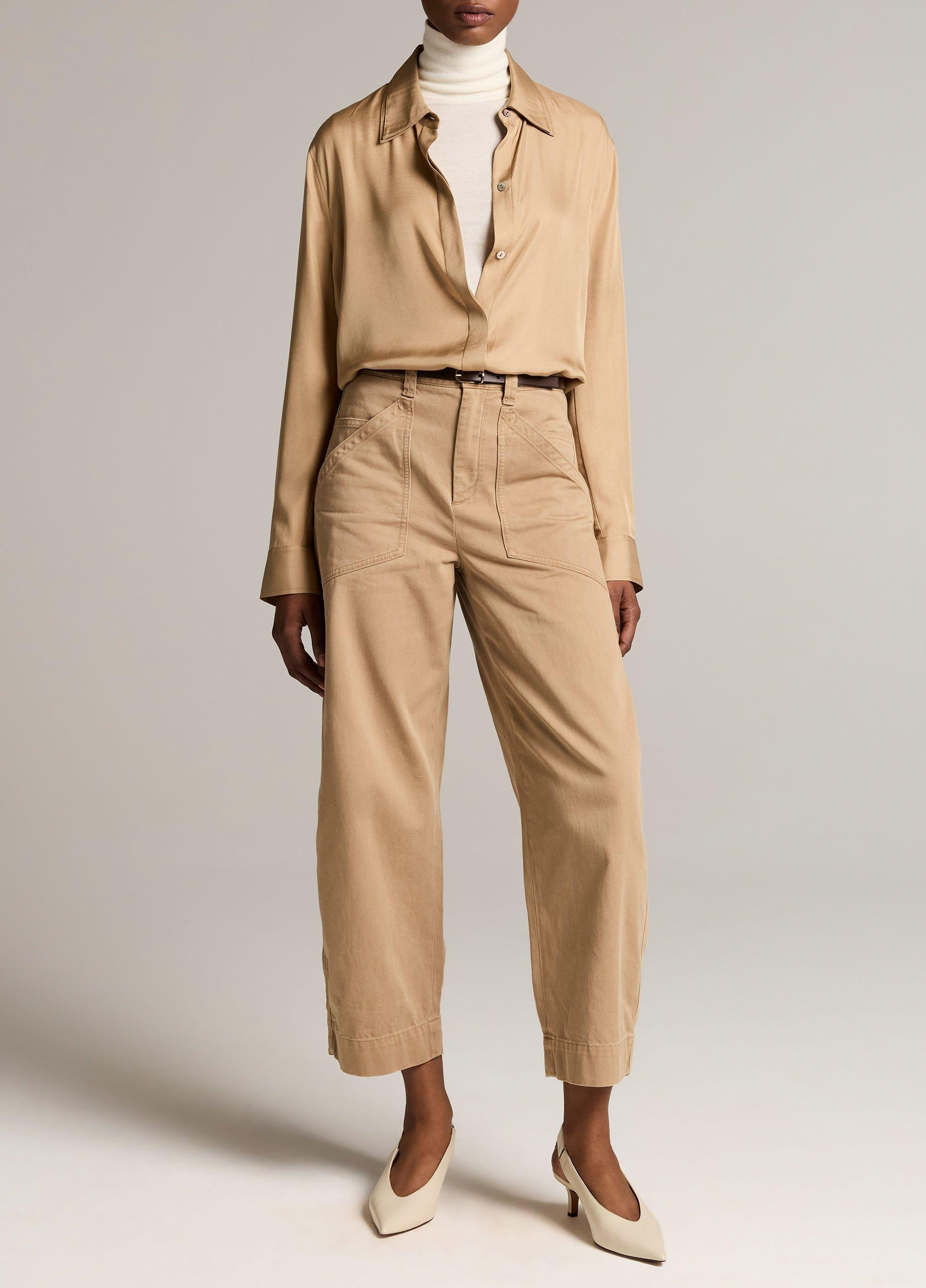 Washed Cotton Twill Mid-Rise Utility Pant | Vince LLC