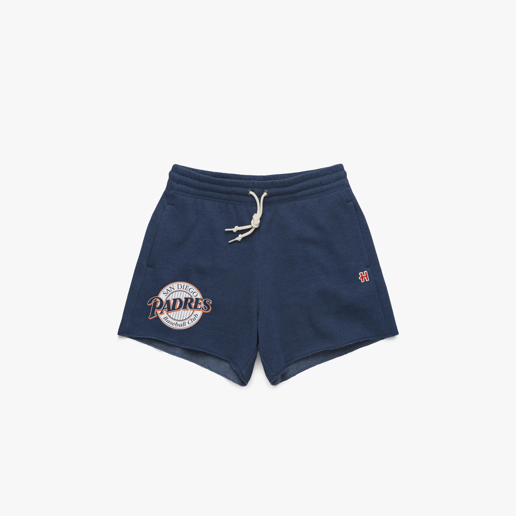 Women's San Diego Padres '92 Sweat Shorts From Homage. | Navy | Vintage Apparel From Homage. | Homage