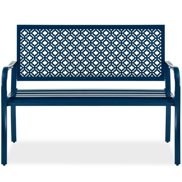 Best Choice Products Outdoor Steel Garden Patio Porch Bench Furniture w/ Geometric Backrest, 790l... | Walmart (US)