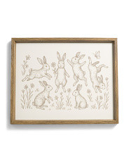 16x20 Hoppy Bunnies Dimensional Rustic Brown Wall Art | TJ Maxx