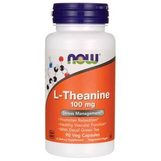 NOW Foods L-Theanine Supplement Vitamin | 90 Veg Caps | Swanson