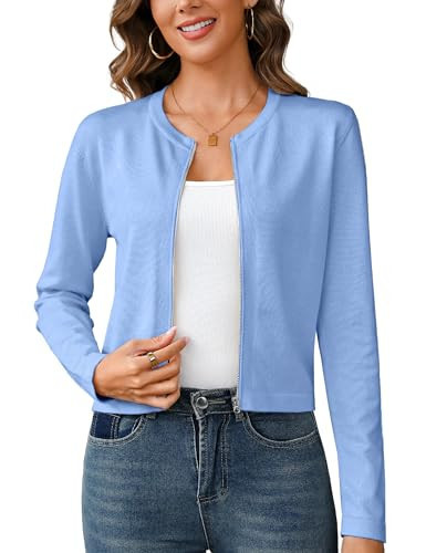 Totatuit Women Zip Up Knitted Jacket Lightweight Sweater Knitted Cardigan Zip Up Jacket Zipper Cardigan | Amazon (US)
