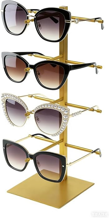sunglass display holders,4-Tier sunglass display stand,stainless steel sunglass holders Gold,Suit... | Amazon (US)