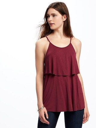 Old Navy High Neck Swing Tank For Women Size M Tall - Dark red | Old Navy US