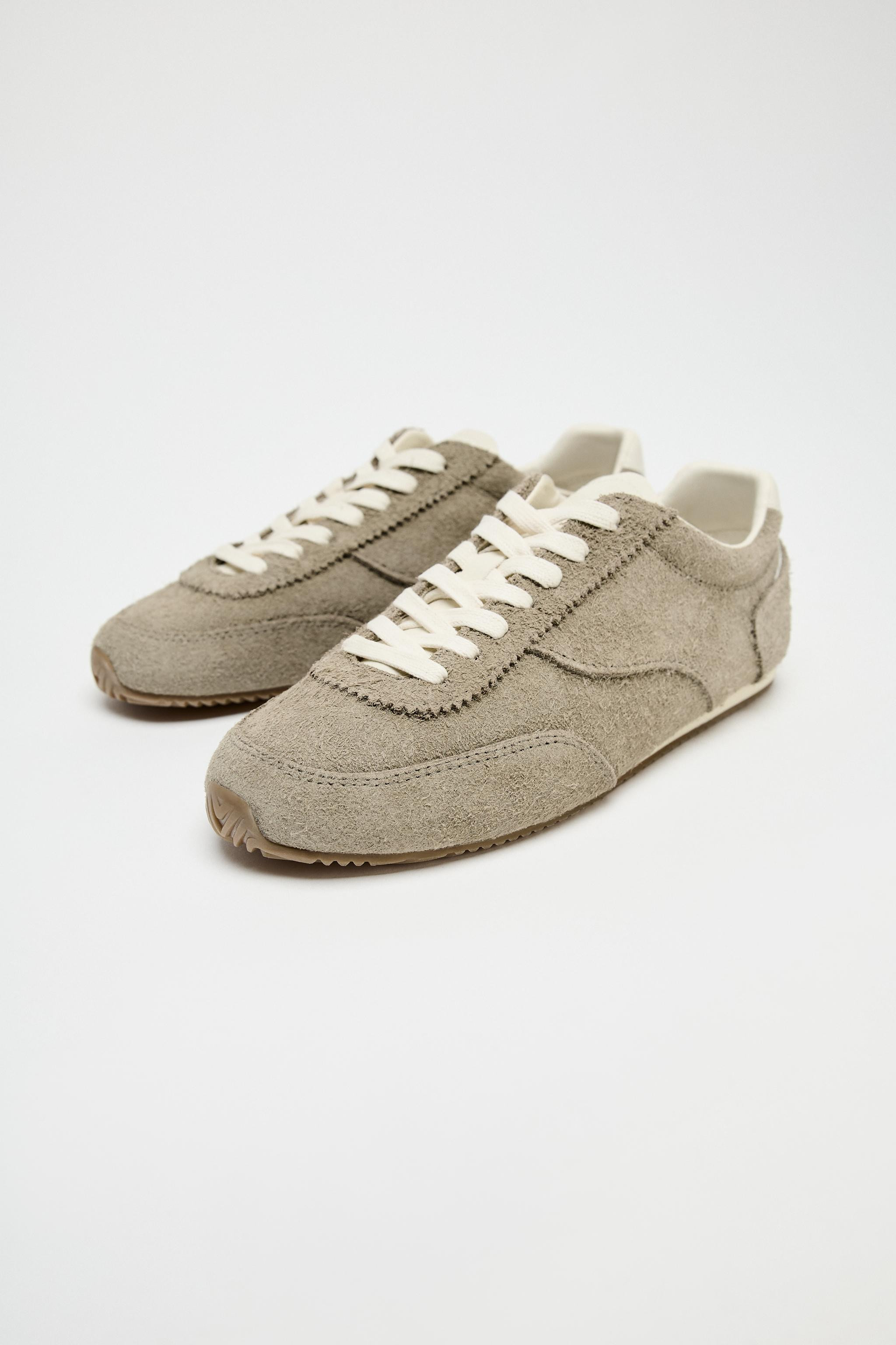 CONTRAST LEATHER TRAINERS | Zara UK